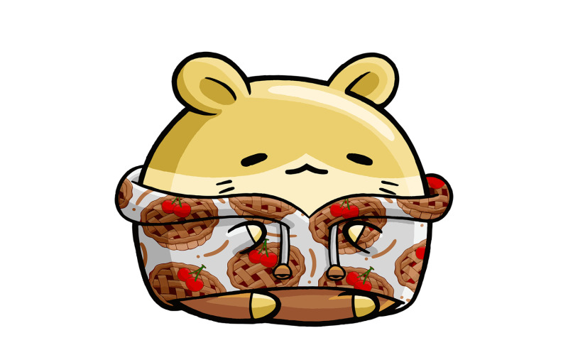 Cute Hamster Dessert Cartoon 01 Vector Graphic