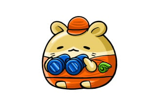Cute Hamster Lifeguard Cartoon