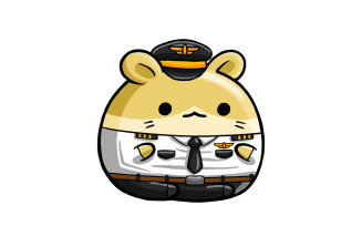 Cute Hamster Pilot Cartoon