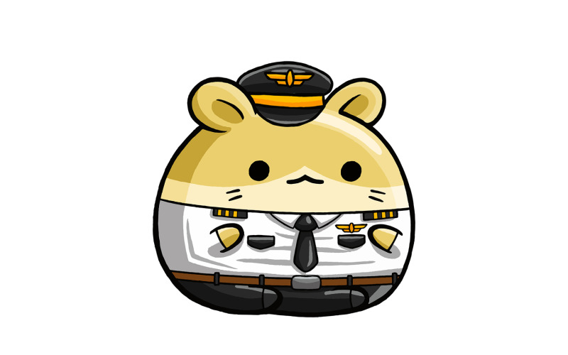 Cute Hamster Pilot Cartoon Vector Graphic