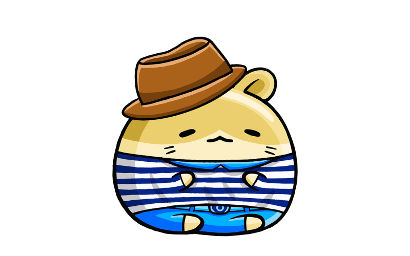 Cute Hamster Summer Outfit 01 Vector Graphic