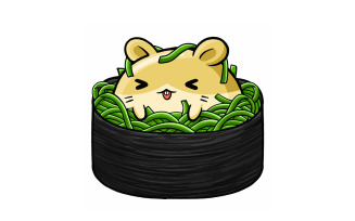 Cute Hamster Sushi Cartoon 02