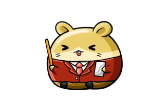 Cute Hamster Teacher Cartoon