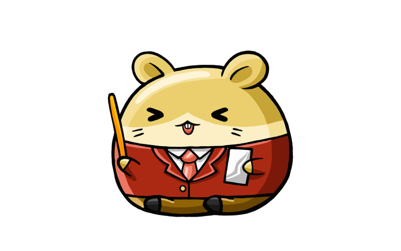 Cute Hamster Teacher Cartoon Vector Graphic