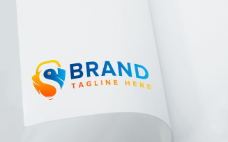 Full Color Logo Mockup on White Paper