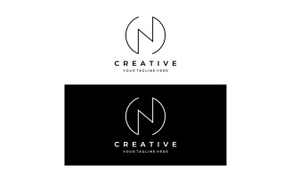 N initial letter logo design vector 13