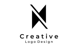 N initial letter logo design vector 5