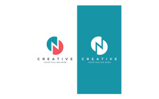 N initial letter logo design vector 7