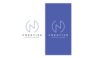 N initial letter logo design vector 9