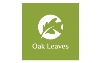 Oak leaf nature logo vector 15