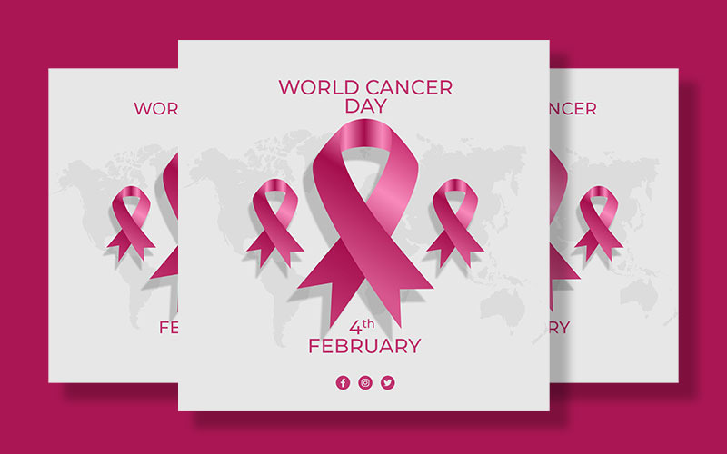 World Cancer Day 3D And Simple Social Media Post
