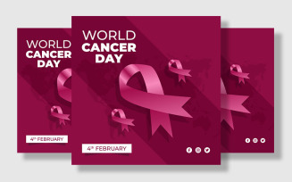 World Cancer Day 3D Pink Social Media Post