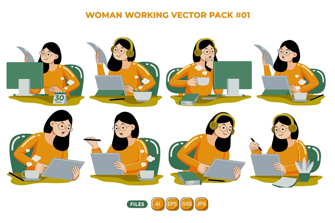 Kit Graphique #308487 Vector Woman Divers Modles Web - Logo template Preview