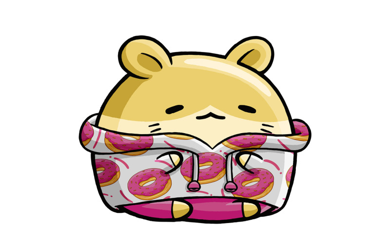 Cute Hamster Dessert Cartoon 03 Vector Graphic