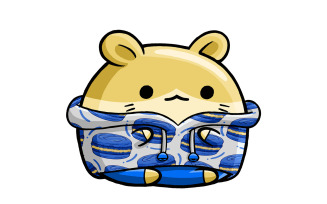 Cute Hamster Dessert Cartoon 04
