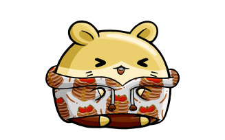Cute Hamster Dessert Cartoon 05