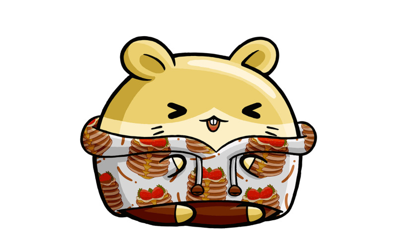 Cute Hamster Dessert Cartoon 05 Vector Graphic