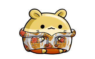 Cute Hamster Dessert Cartoon 06