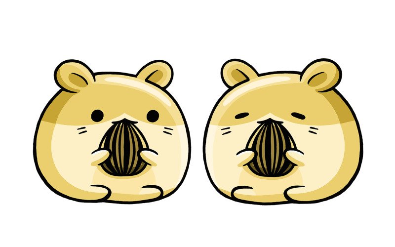 Cute Hamster eating Sun Flower Seed Vector Graphic