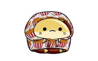 Cute Hamster Fast Food Cartoon 03