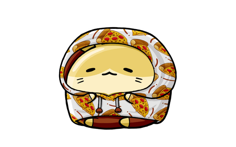 Cute Hamster Fast Food Cartoon 04 Vector Graphic