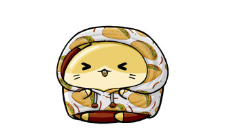 Cute Hamster Fast Food Cartoon 07