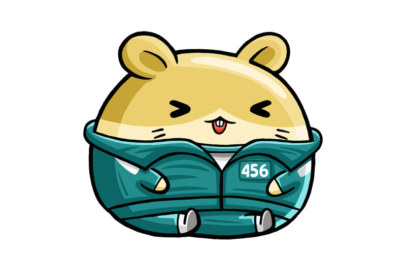 Cute Hamster Korean Movie 03 Vector Graphic