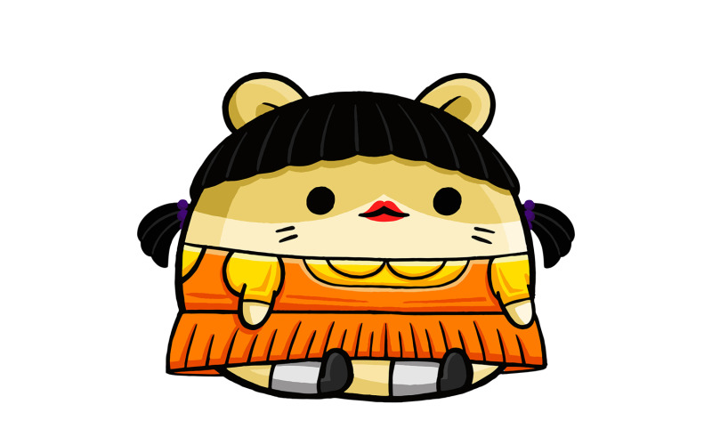 Cute Hamster Korean Movie 04 Vector Graphic