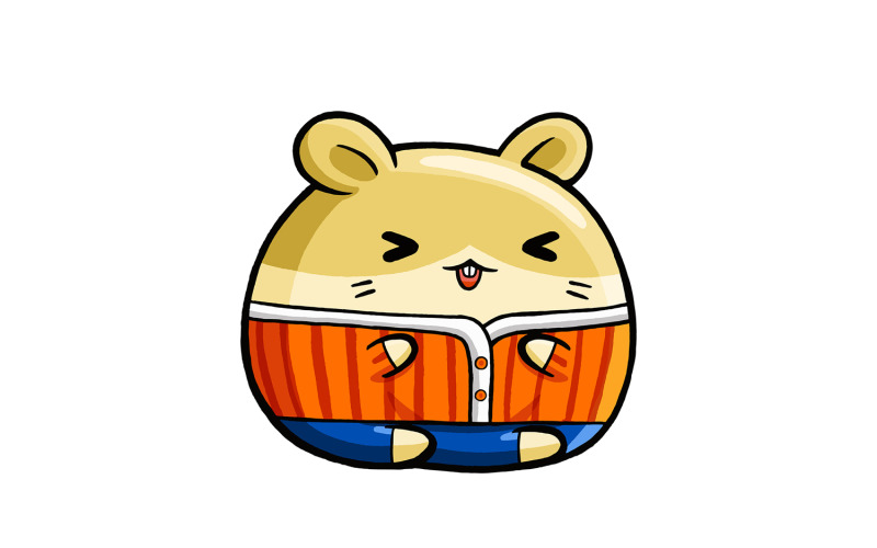 Cute Hamster Summer Outfit 02 Vector Graphic