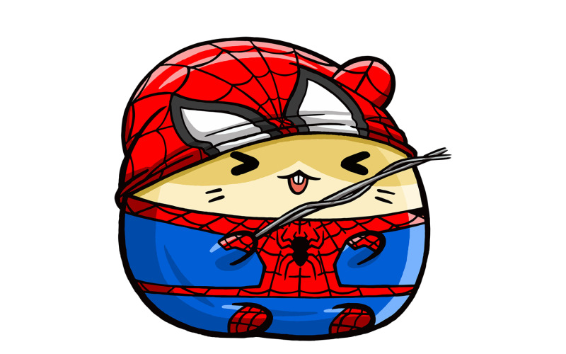Cute Hamster Super Hero 01 Vector Graphic