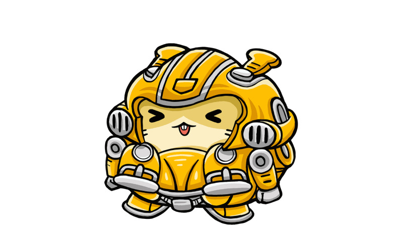Cute Hamster Super Hero 06 Vector Graphic