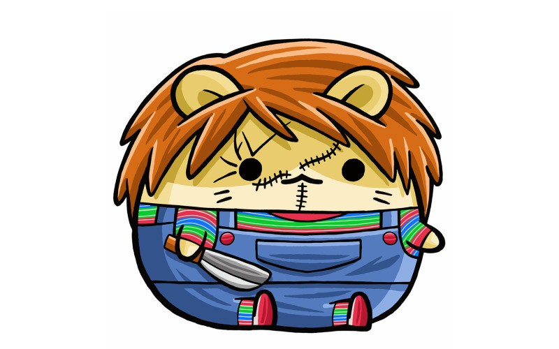 Cute Hamster Thriller Costume 02 Vector Graphic