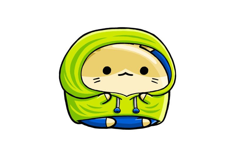 Cute Hamster Winter Outfit 02 Vector Graphic