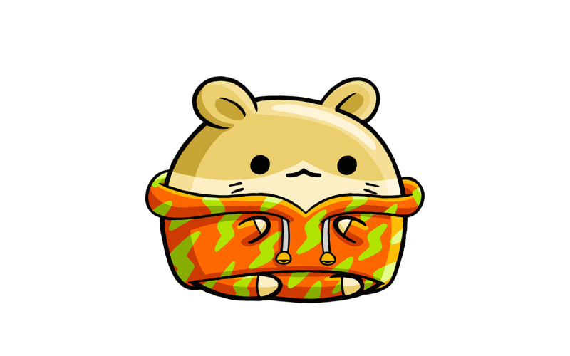 Cute Hamster Winter Outfit 06 Vector Graphic