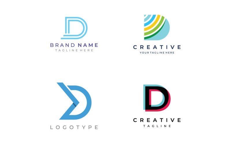 D letter initial business name logo name 18 Logo Template