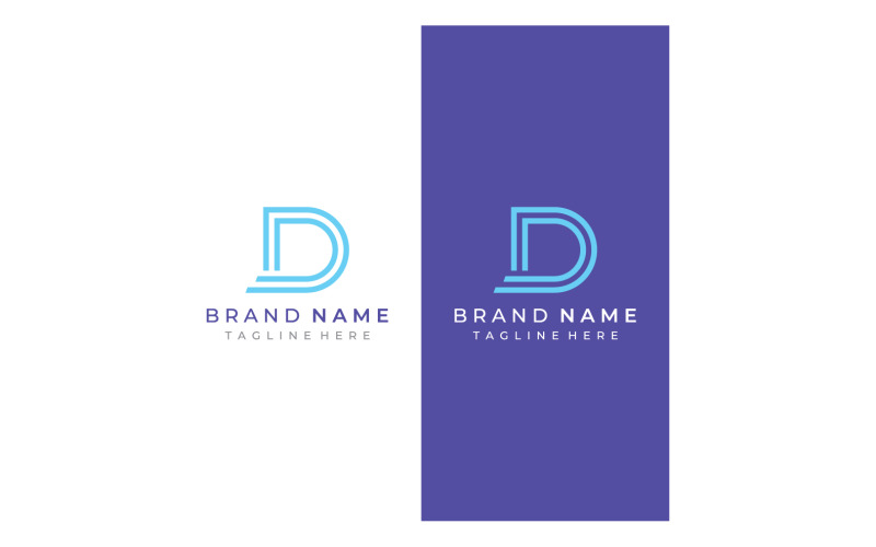 D letter initial business name logo name 2 Logo Template