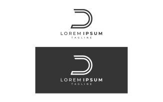 D letter initial business name logo name 7