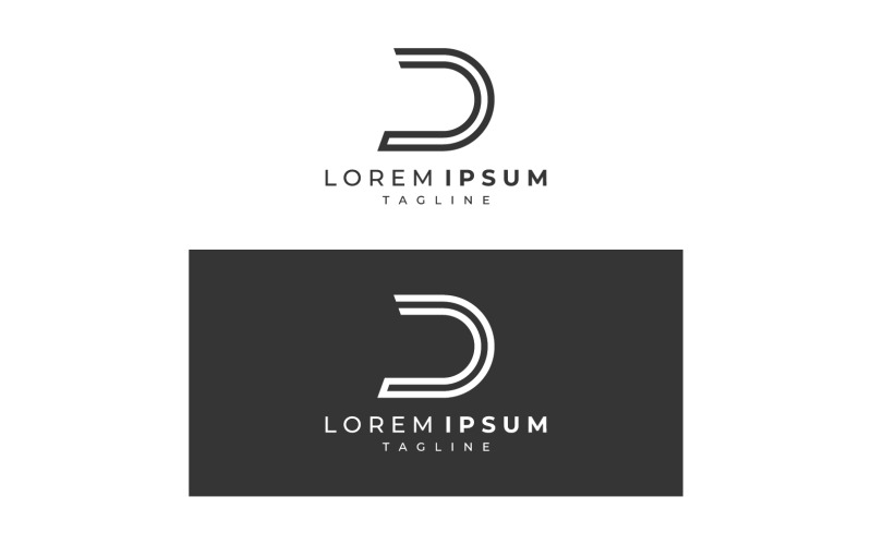 D letter initial business name logo name 7 Logo Template