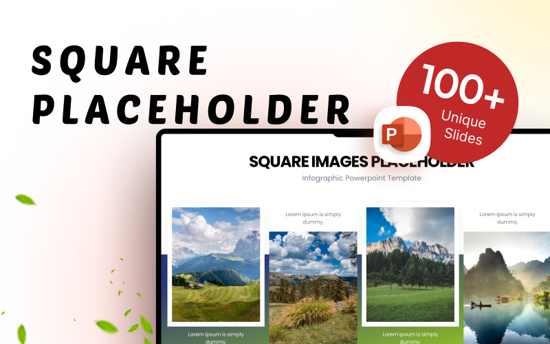 Square Image Placeholder Infographic Presentation Template PowerPoint Template