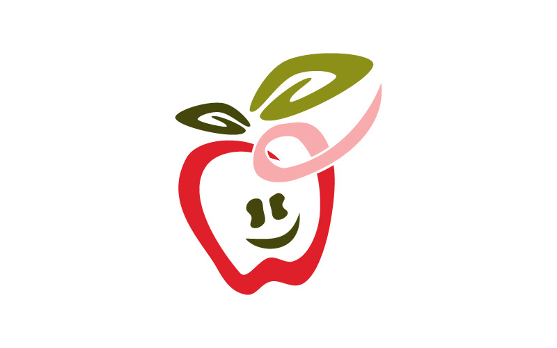 Apple Cute Character Logo Logo Template