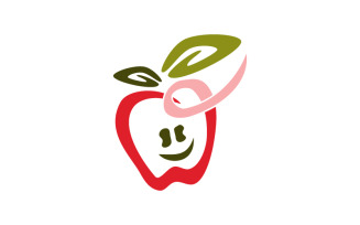 Apple Cute Character Logo