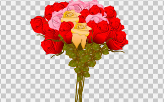 Rose realistic rose leaf and bud with red flowers vector