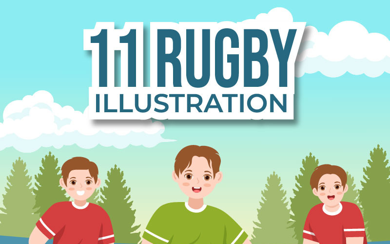 11 Rugby Player Illustration
