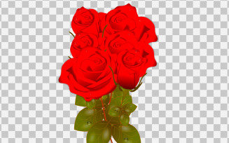 vector rose realistic rose leaf and bud with red flowers style