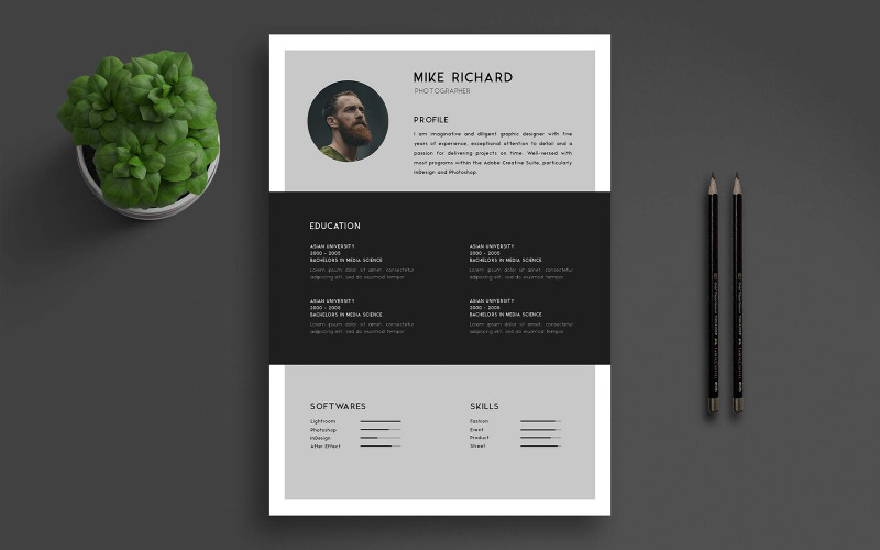 3 Pages Minimal Resume CV Template Resume Template