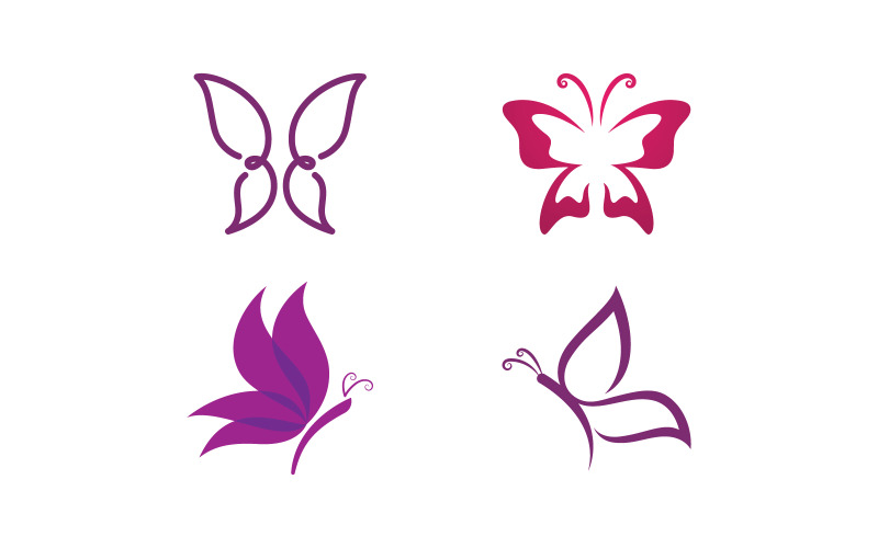 Beauty Butterfly Logo vector template V11 Logo Template