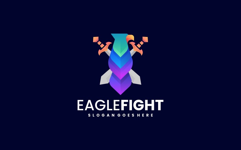 Eagle Fight Gradient Logo Logo Template