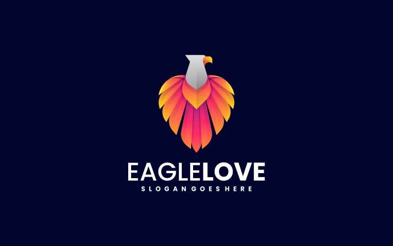 Eagle Love Gradient Logo 1 Logo Template