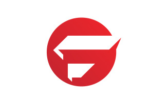 F letter Logo template vector initials sign V12