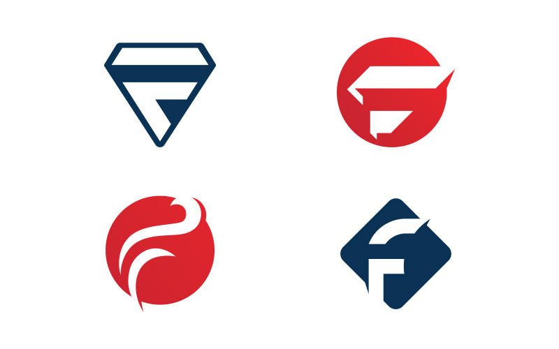 F letter Logo template vector initials sign V15 Logo Template